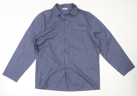 Mens UK Size L Marks and Spencer Blue  Button-Up Long Sleeve Casual Shirt