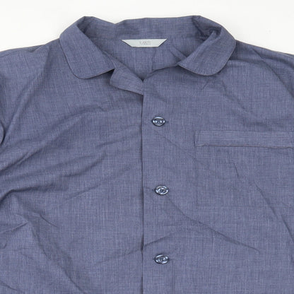 Mens UK Size L Marks and Spencer Blue  Button-Up Long Sleeve Casual Shirt