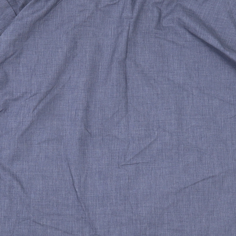 Mens UK Size L Marks and Spencer Blue  Button-Up Long Sleeve Casual Shirt