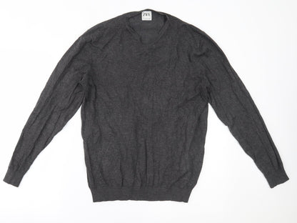 Zara Mens Grey   Pullover Jumper Size M