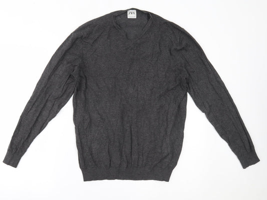 Zara Mens Grey   Pullover Jumper Size M