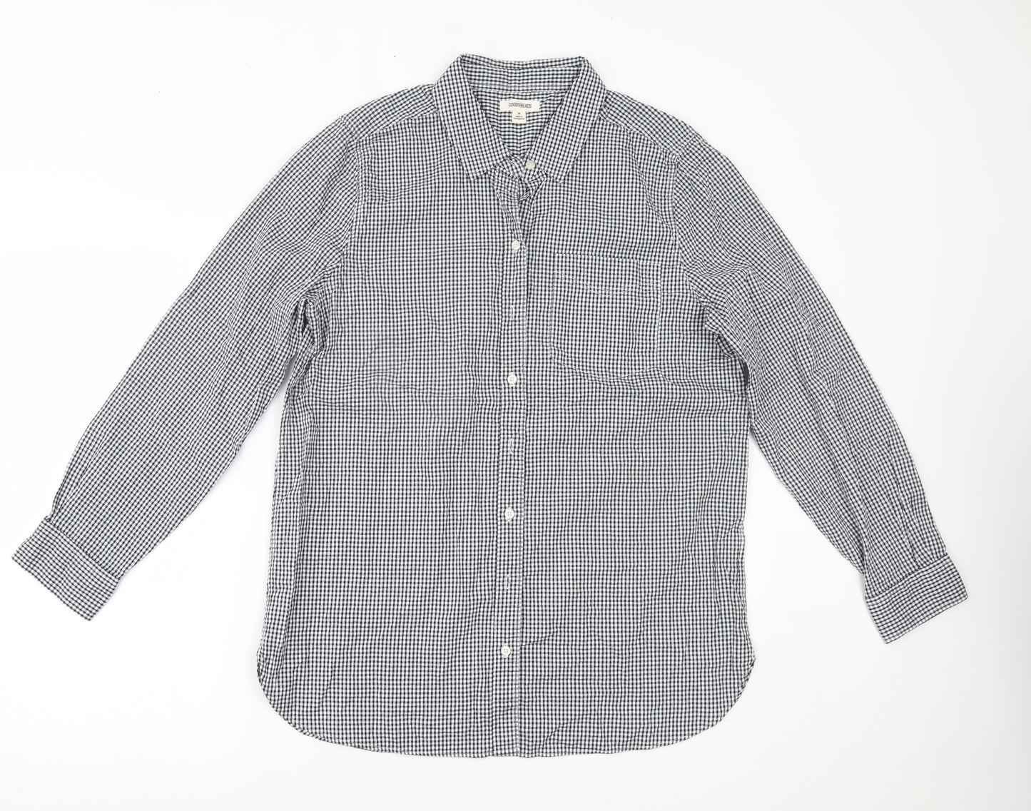 Mens UK Size M Goodthreads Black  Button-Up Long Sleeve Casual Shirt