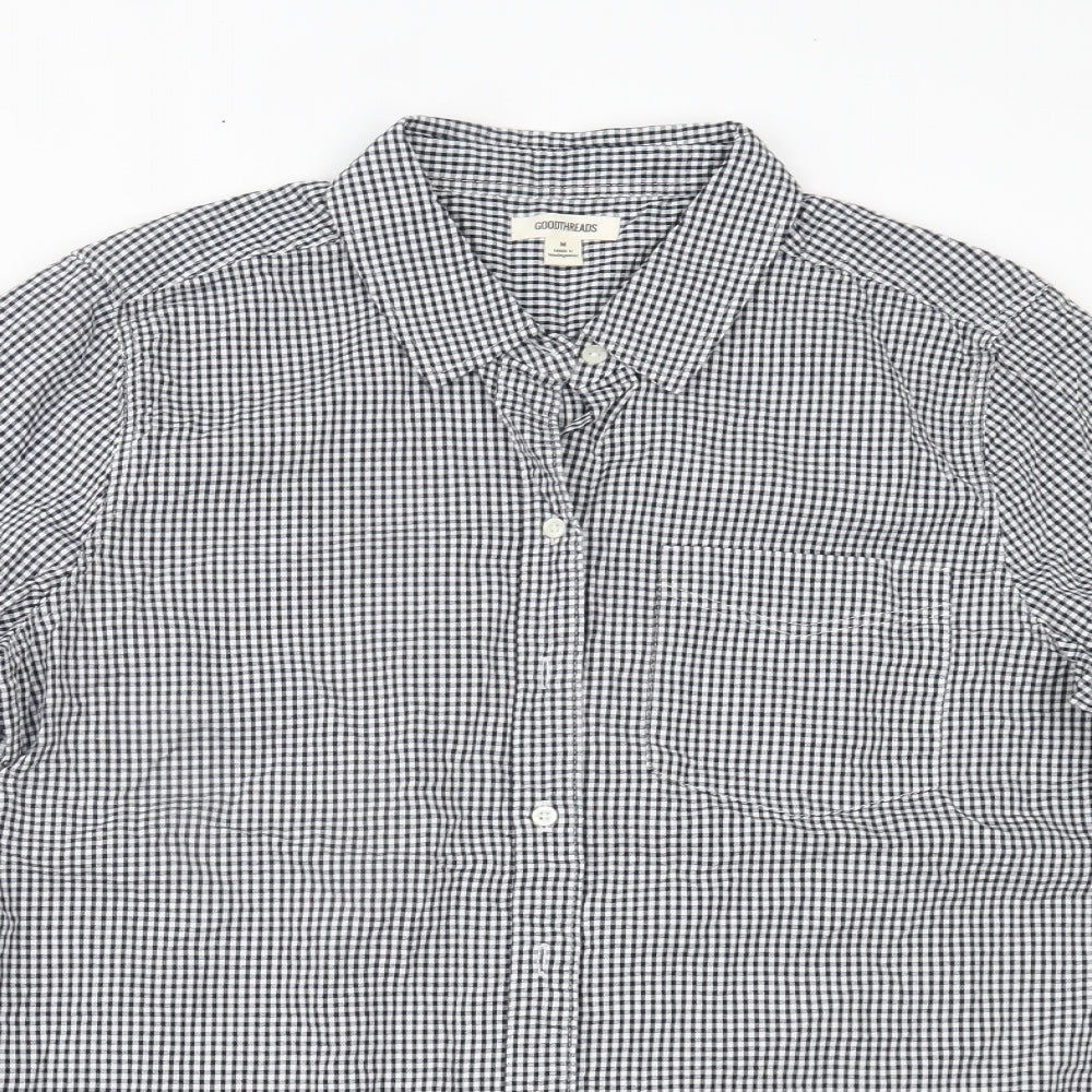 Mens UK Size M Goodthreads Black  Button-Up Long Sleeve Casual Shirt