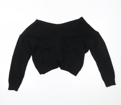 Womens UK Size M Preworn Black Basic Blouse
