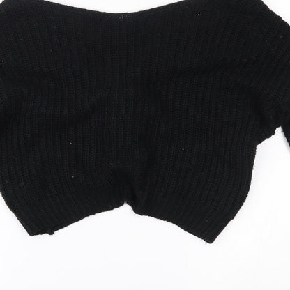 Womens UK Size M Preworn Black Basic Blouse
