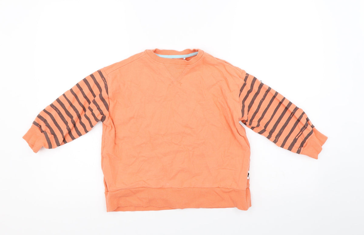 Additional front view of George boys’ orange pullover sweatshirt, size 5-6, years