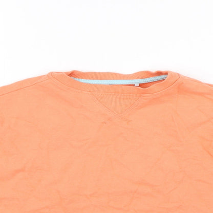 Close-up detail of George boys’ orange pullover sweatshirt, size 5-6, years