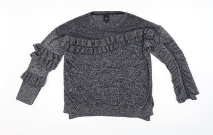 Womens UK Size 6 River Island Grey Henley Jumper