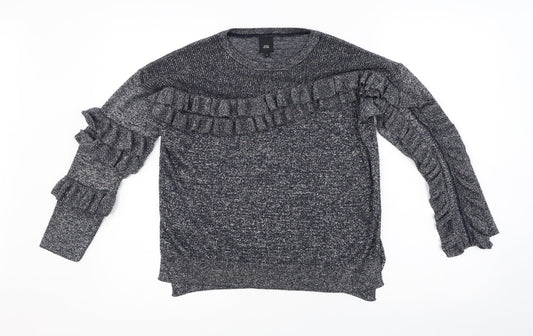 Womens UK Size 6 River Island Grey Henley Jumper