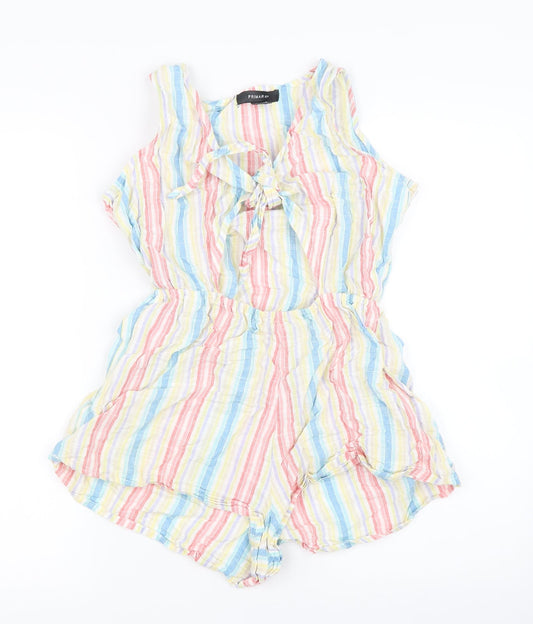 Primark Womens Multicoloured Striped  Playsuit One-Piece Size XS