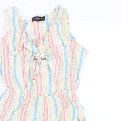 Primark Womens Multicoloured Striped  Playsuit One-Piece Size XS