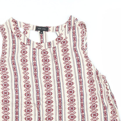 Womens UK Size 14 New Look Beige Basic Blouse