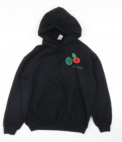 Mens UK Size M Gildan Black Pullover Hoodie