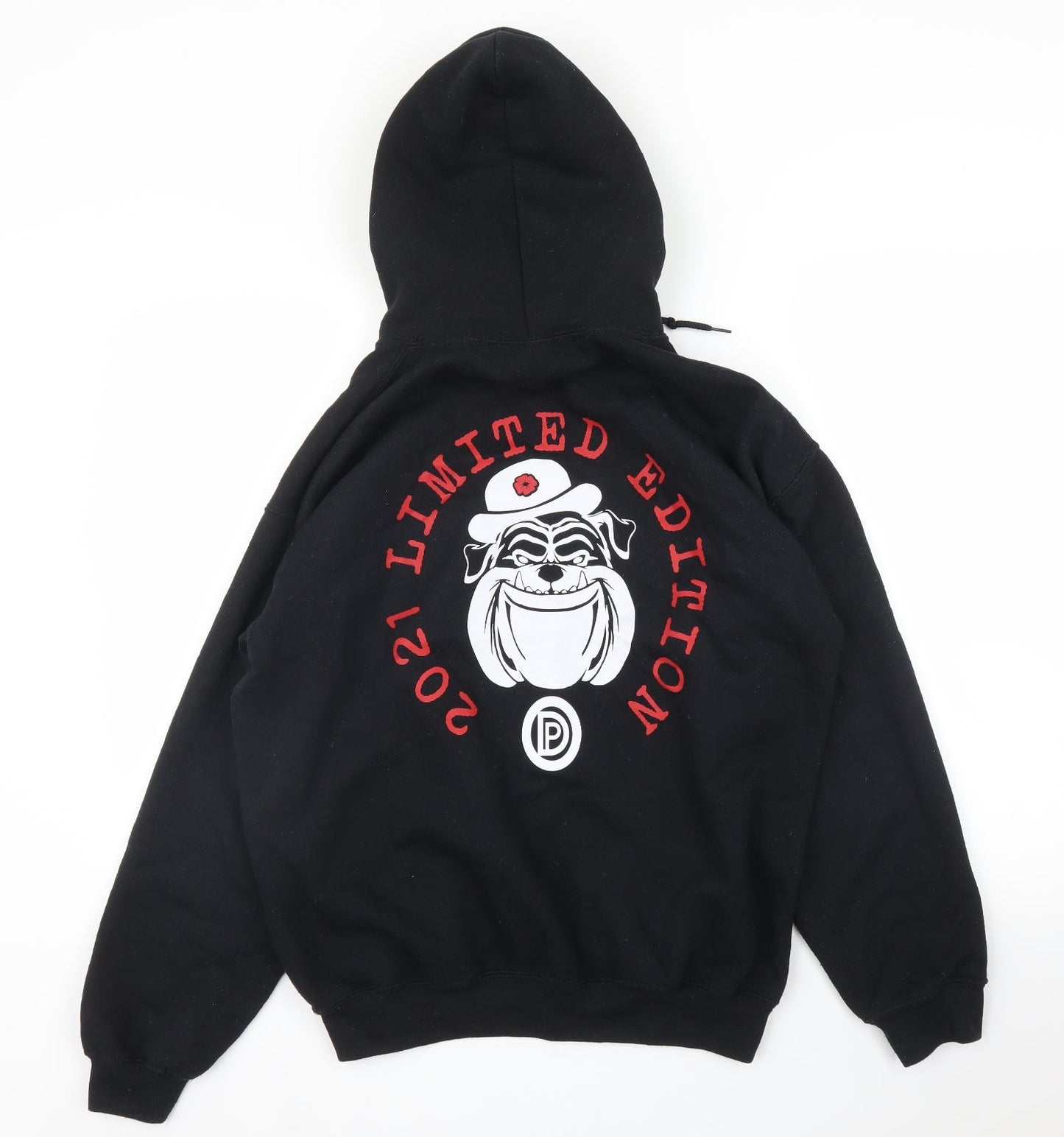 Mens UK Size M Gildan Black Pullover Hoodie