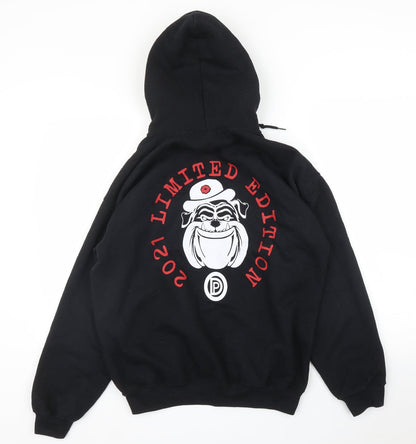 Mens UK Size M Gildan Black Pullover Hoodie