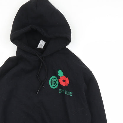 Mens UK Size M Gildan Black Pullover Hoodie
