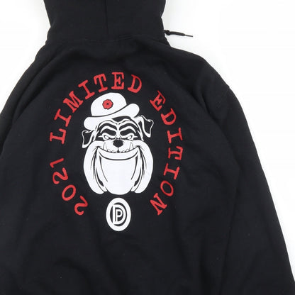 Mens UK Size M Gildan Black Pullover Hoodie