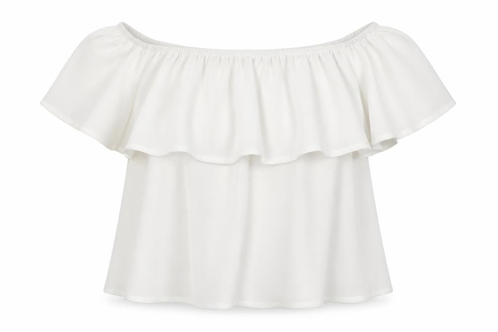 Front view of Stradavarius women’s white basic blouse, size S