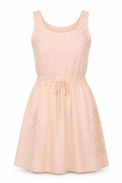 Front view of Ruiyige women’s pink a-line, size M