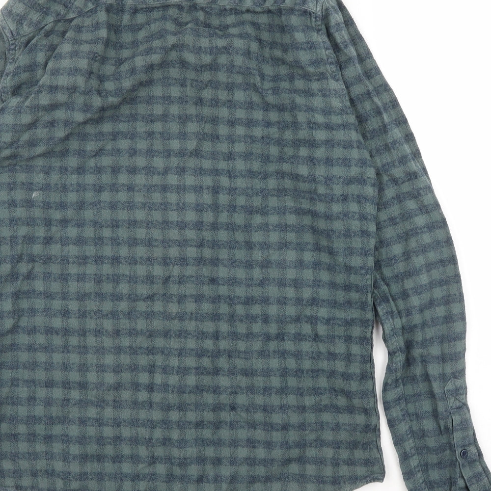 Mens UK Size M Isolid Green  Button-Up Long Sleeve Casual Shirt