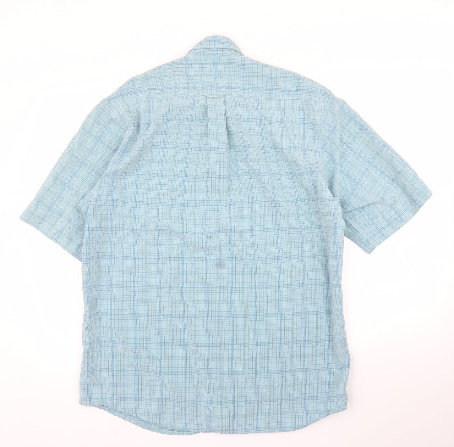 Mens UK Size M M&S Green  Button-Up Short Sleeve Casual Shirt