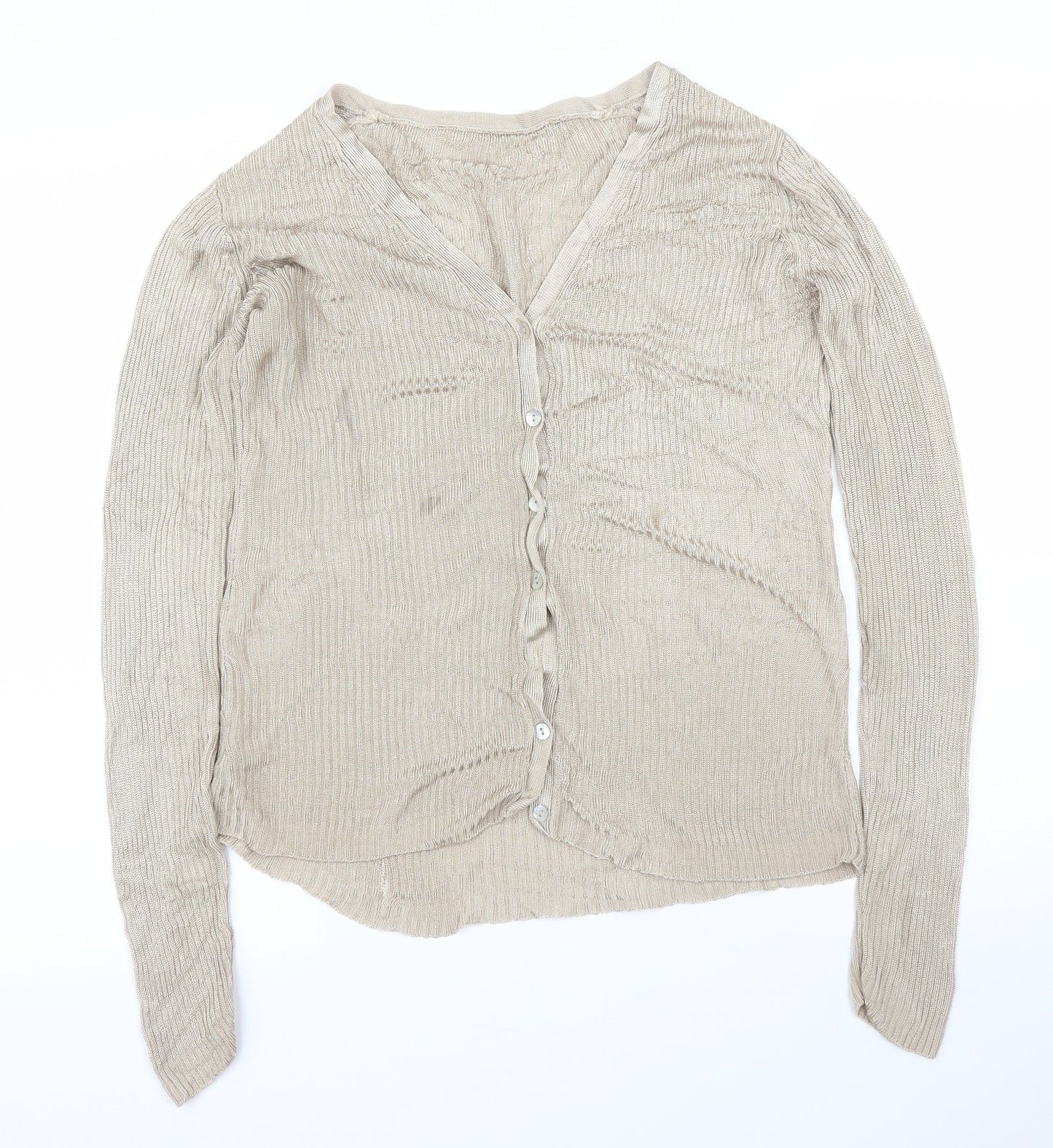 Womens UK Size 10 New Look Gold Cardigan Jumper