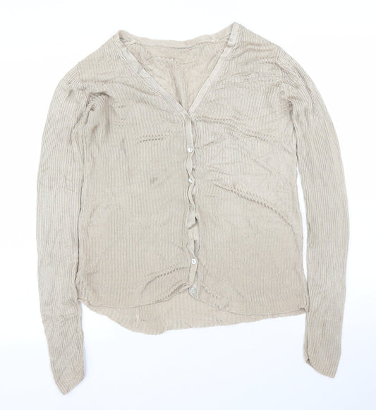 Womens UK Size 10 New Look Gold Cardigan Jumper