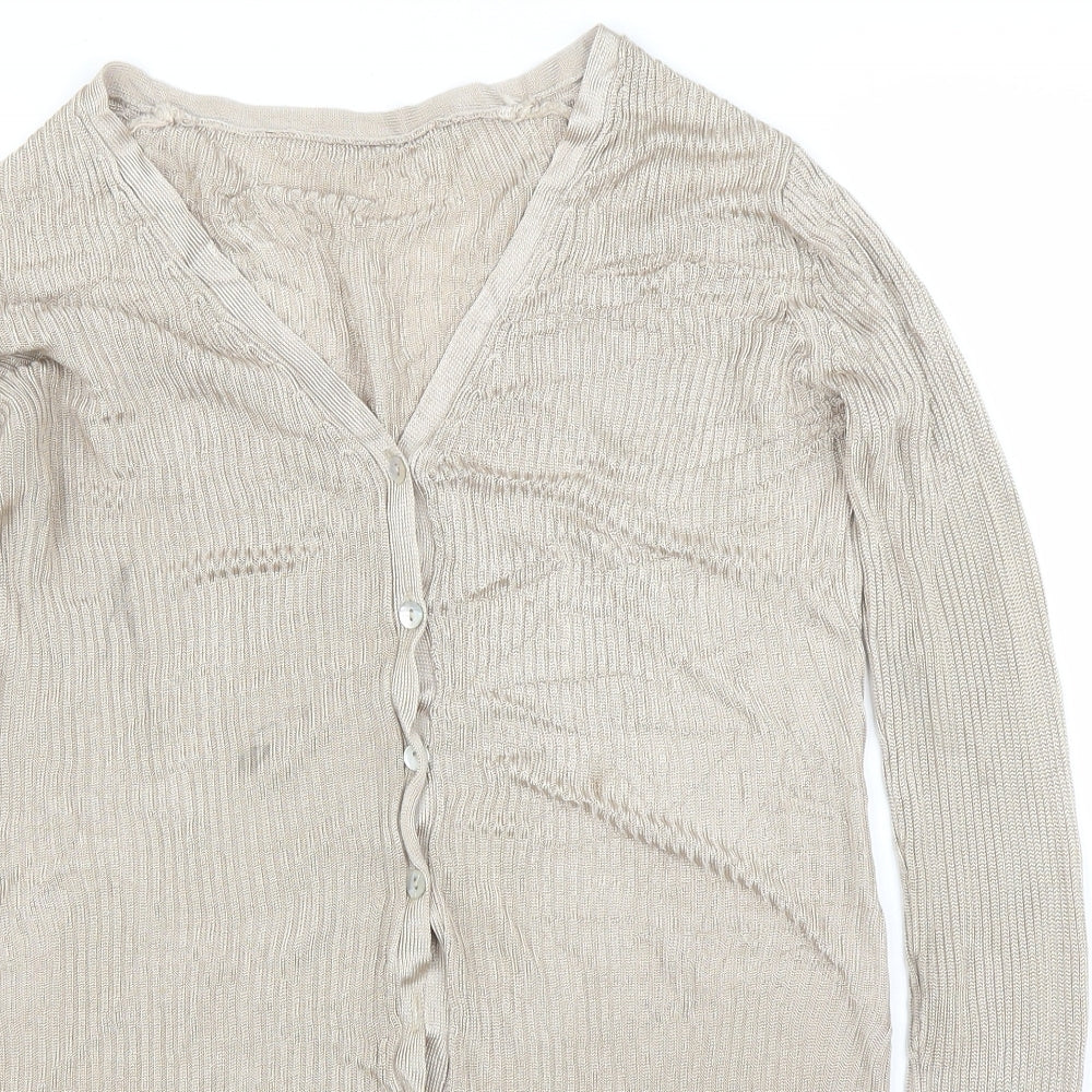 Womens UK Size 10 New Look Gold Cardigan Jumper