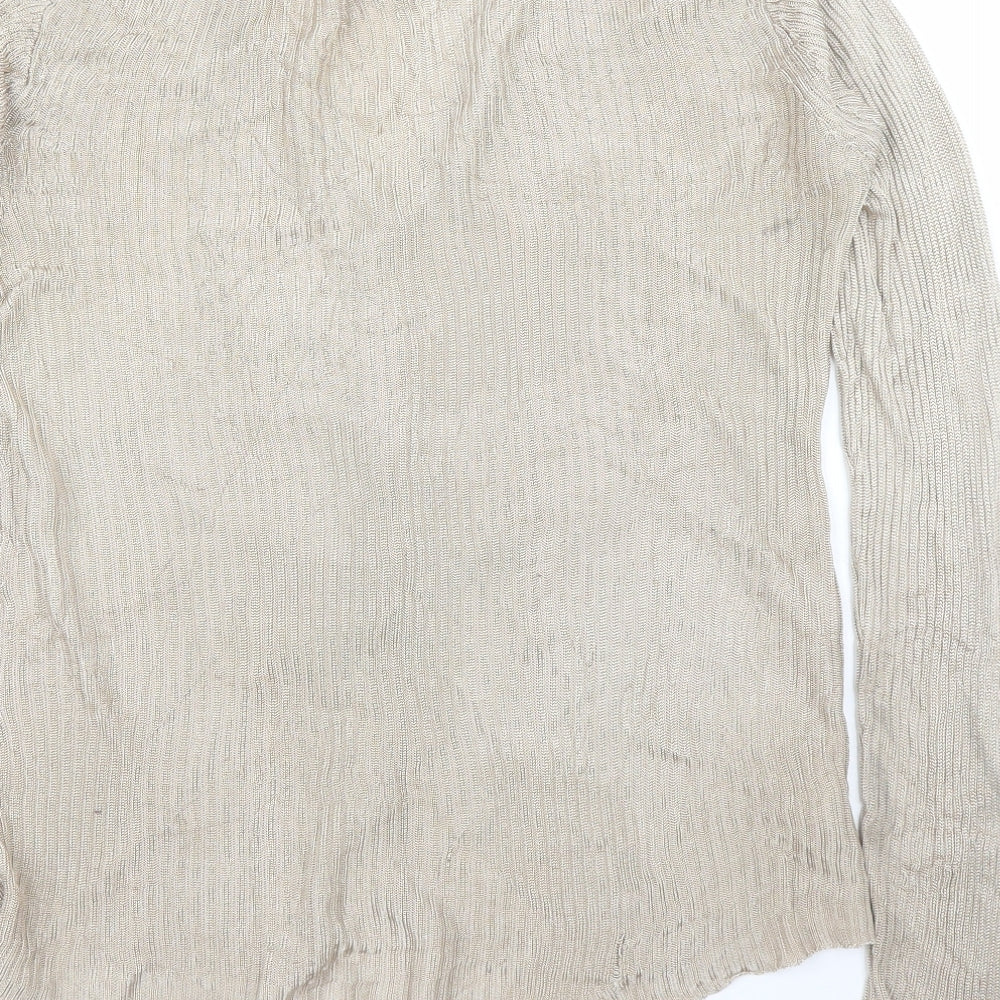 Womens UK Size 10 New Look Gold Cardigan Jumper