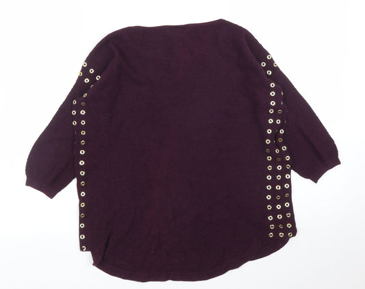 Womens UK Size 6 Warehouse Purple Pullover Jumper