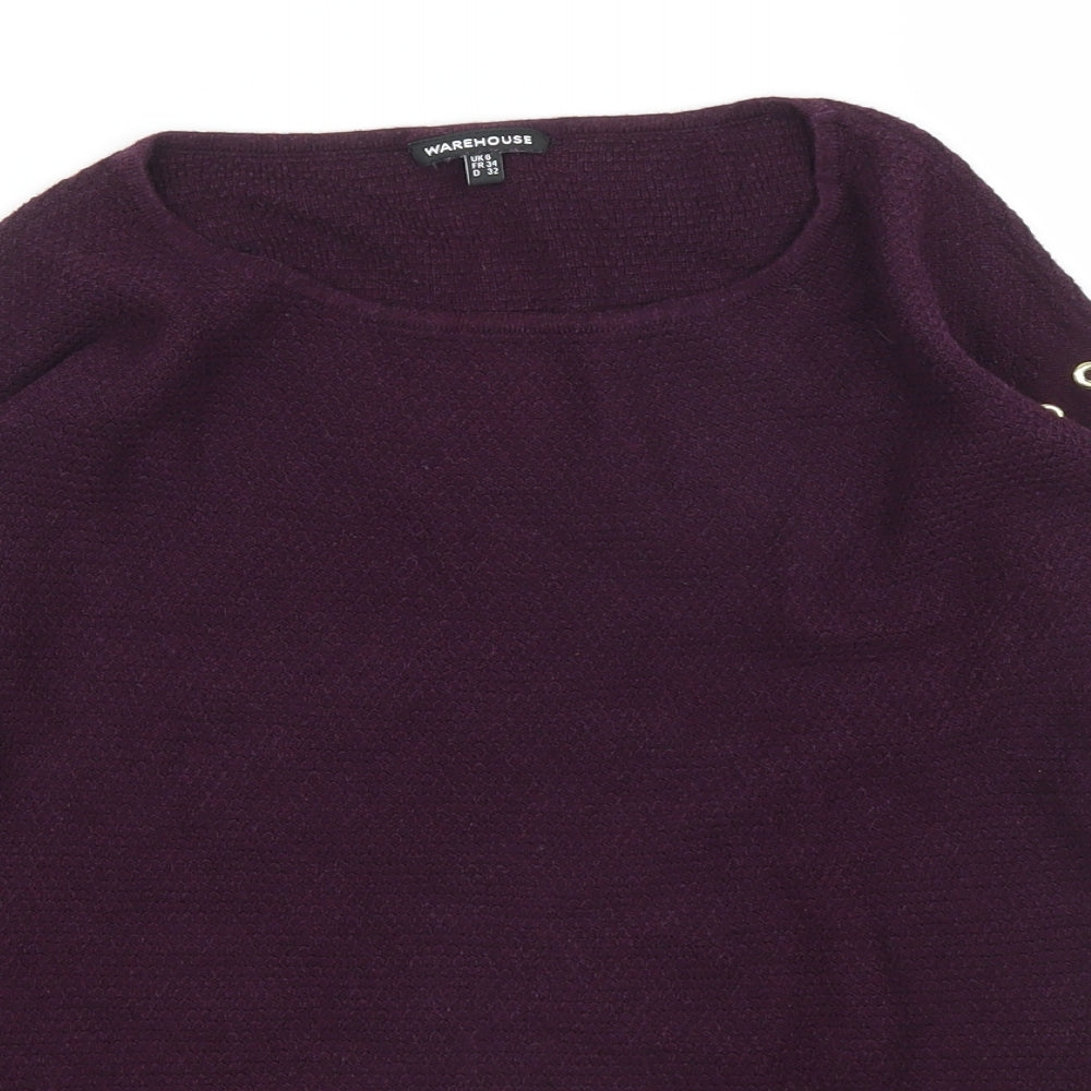 Womens UK Size 6 Warehouse Purple Pullover Jumper