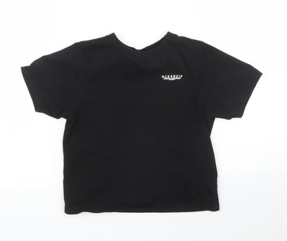 Additional front view of Mackenzie boys’ black basic t-shirt, size 7, years