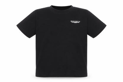 Front view of Mackenzie boys’ black basic t-shirt, size 7, years