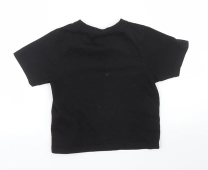 Back view of Mackenzie boys’ black basic t-shirt, size 7, years