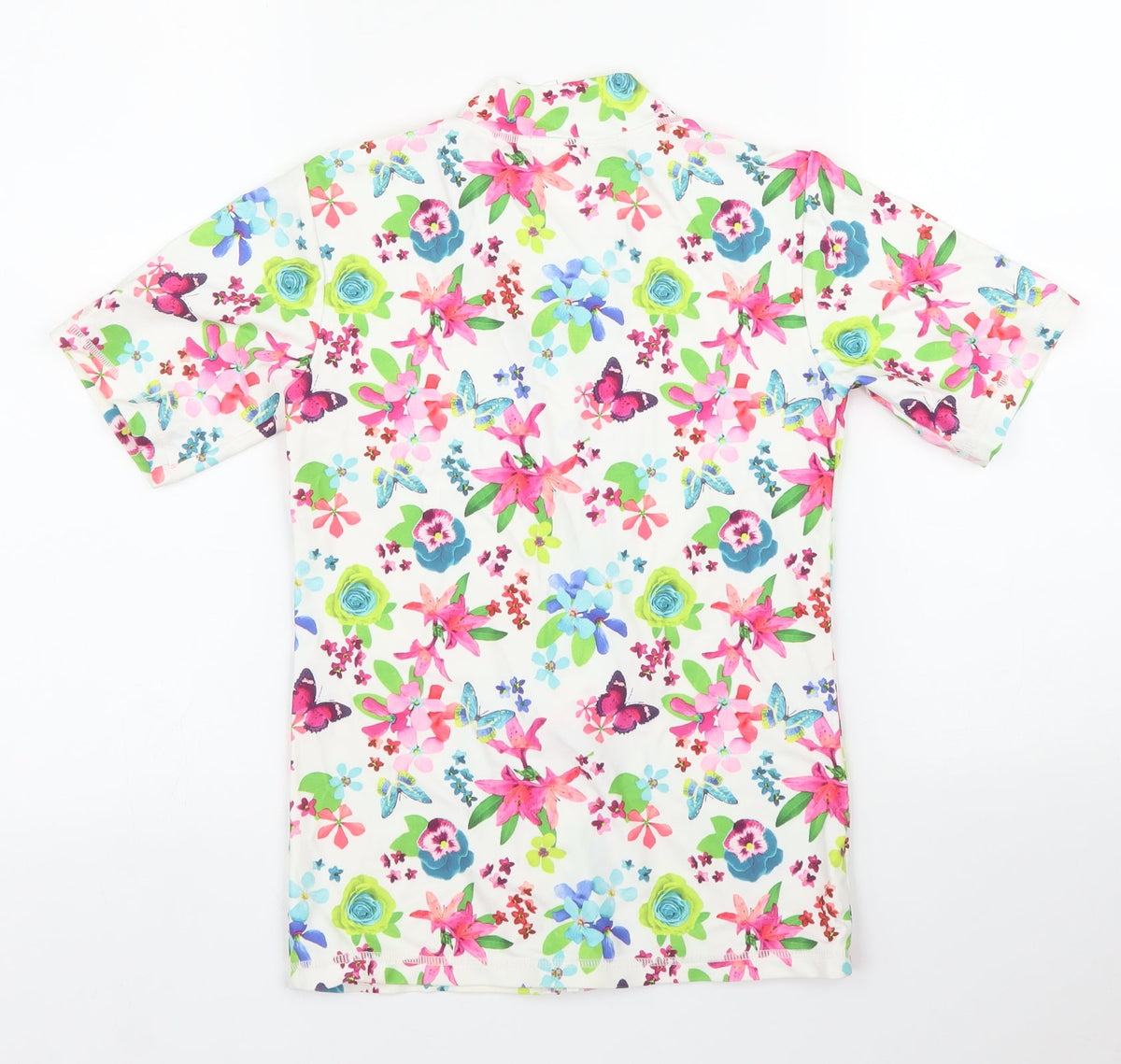 Back view of Next girls’ white floral basic t-shirt, size 11, years