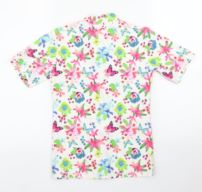 Back view of Next girls’ white floral basic t-shirt, size 11, years