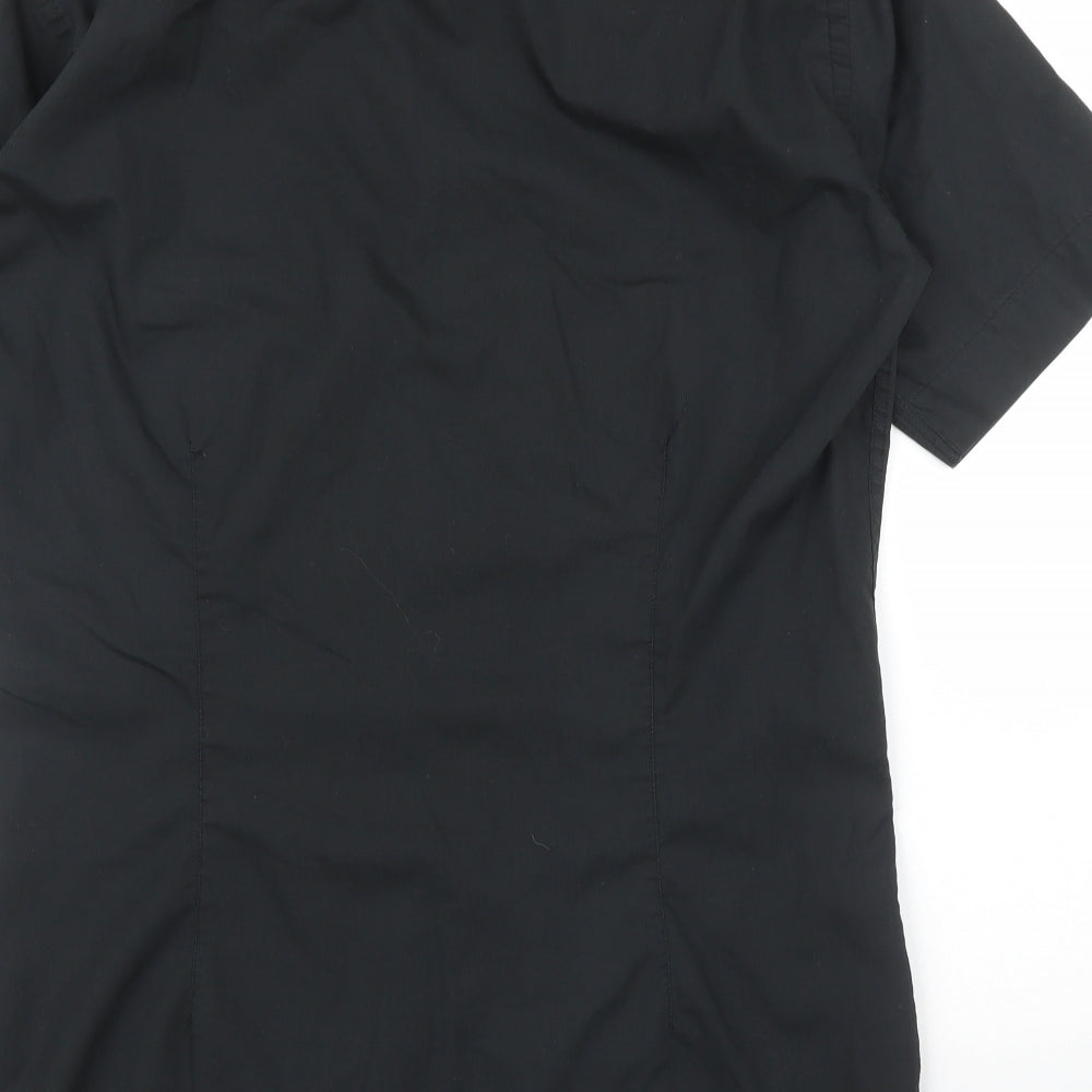 Mens UK Size 14 Kustom Kit Black  Button-Up Short Sleeve Casual Shirt