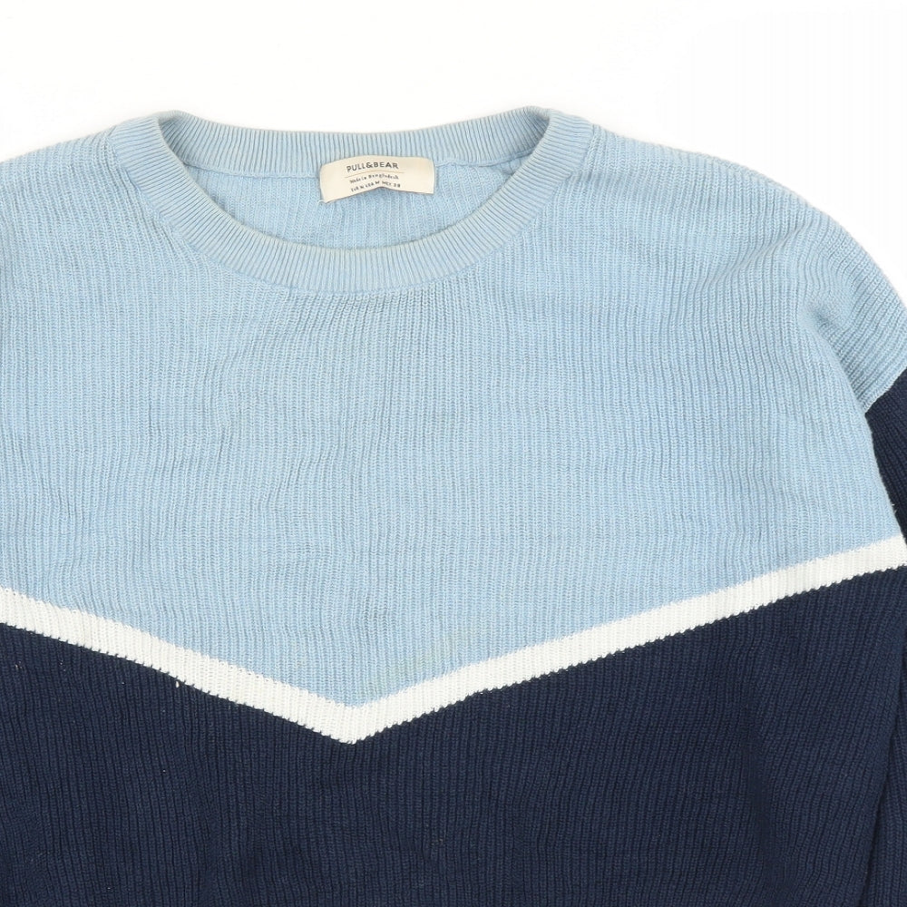 Pull&Bear Mens Blue   Pullover Jumper Size M
