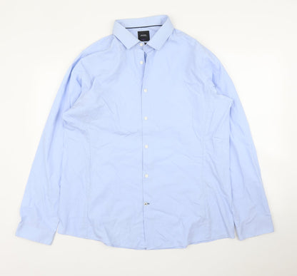 Mens UK Size XL Burton Blue  Button-Up Long Sleeve Casual Shirt