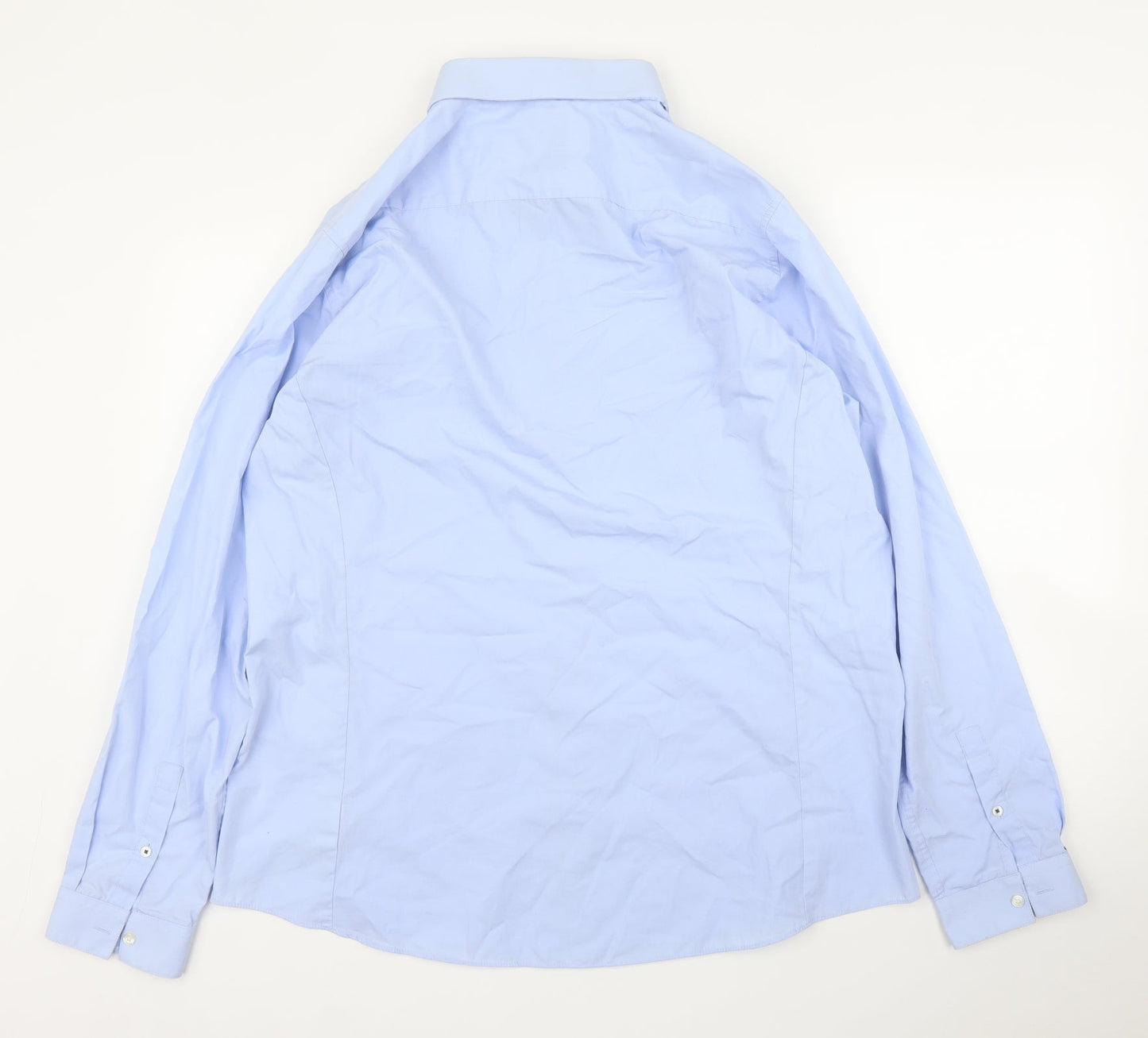 Mens UK Size XL Burton Blue  Button-Up Long Sleeve Casual Shirt