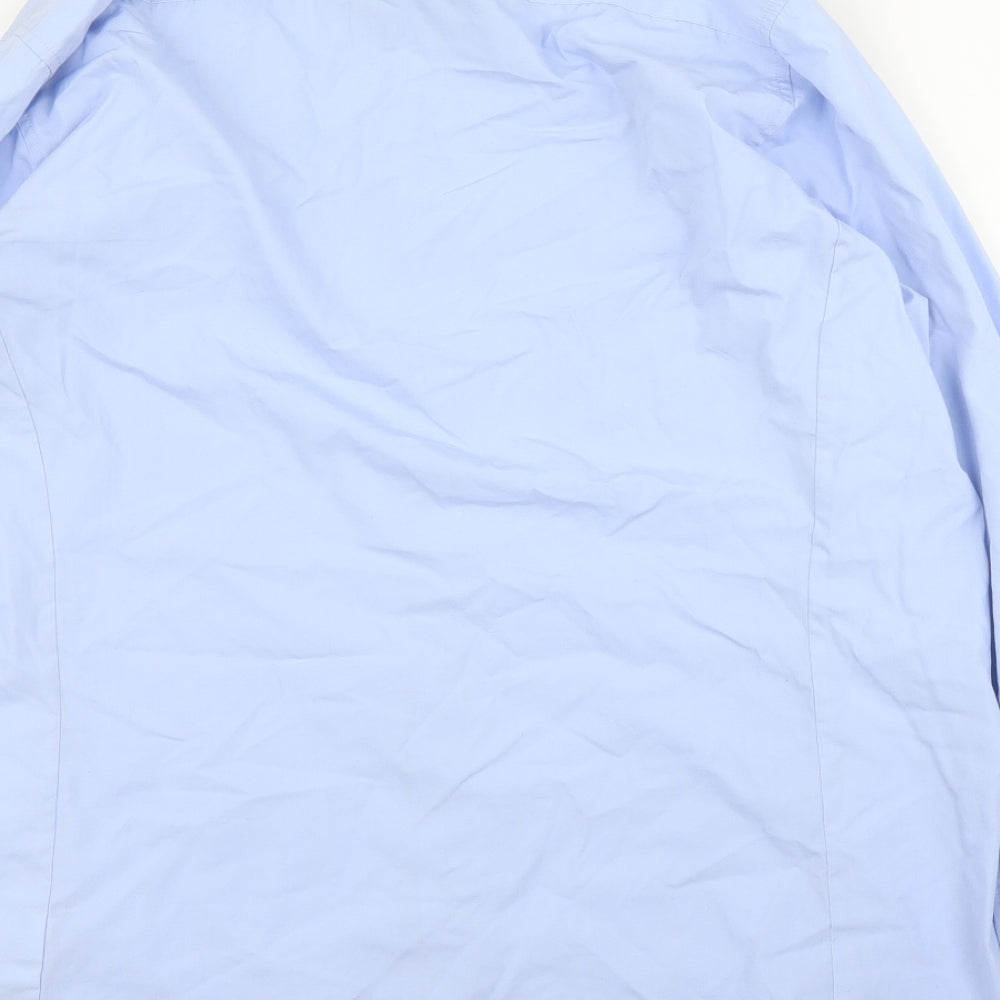Mens UK Size XL Burton Blue  Button-Up Long Sleeve Casual Shirt