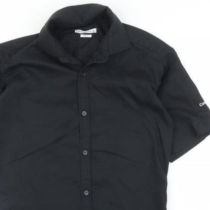 Mens UK Size 14 Kustom Kit Black  Button-Up Short Sleeve Casual Shirt