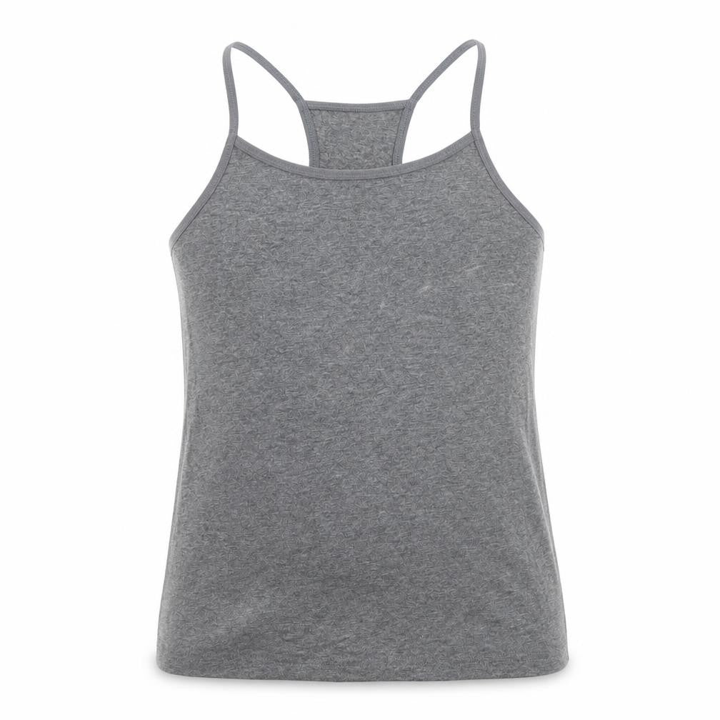 Front view of Next girls’ grey camisole tank, size 7, years