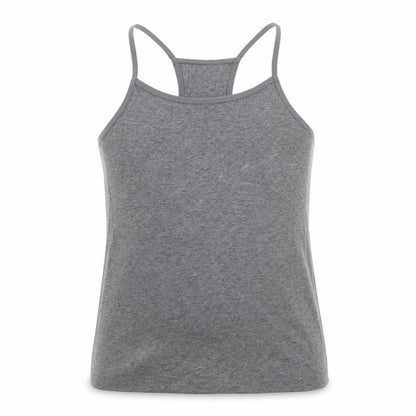 Front view of Next girls’ grey camisole tank, size 7, years