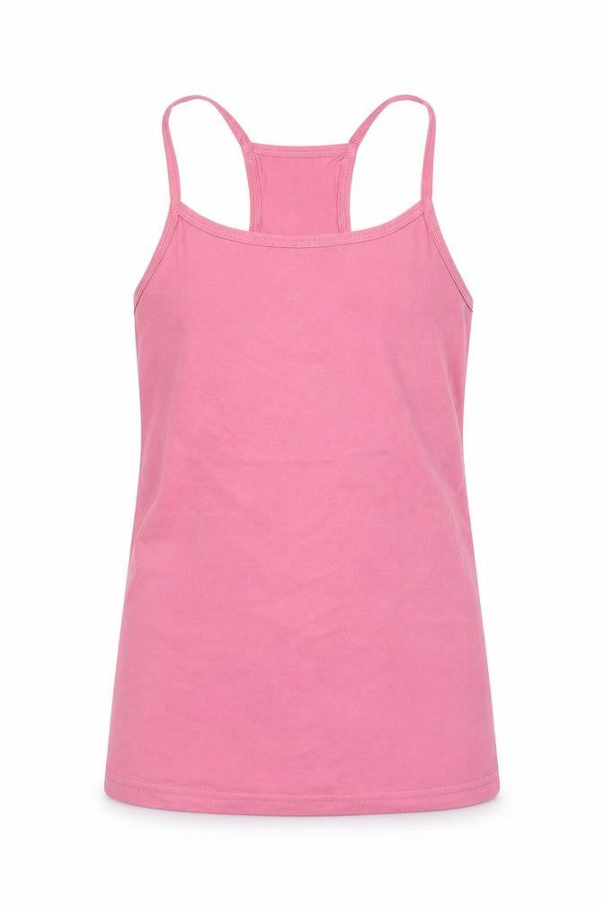 Front view of Next girls’ pink camisole tank, size 7, years
