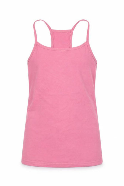 Front view of Next girls’ pink camisole tank, size 7, years