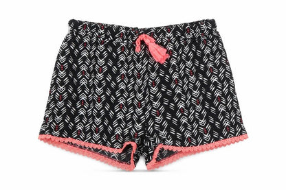 Front view of Primark girls’ black striped bermuda shorts, size 6, years