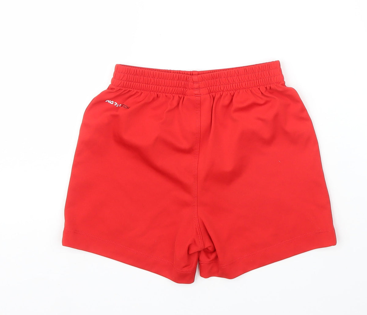 Back view of Warrior boys’ red sweat shorts, size 2, years - lfc