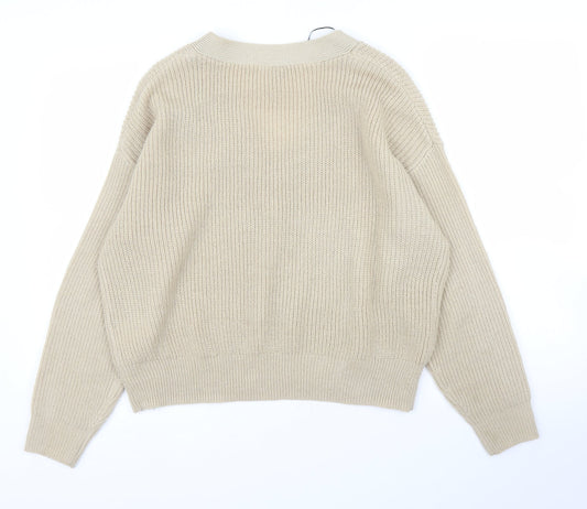 Womens UK Size S H&M Beige Pullover Jumper