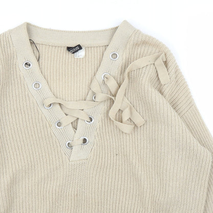 Womens UK Size S H&M Beige Pullover Jumper